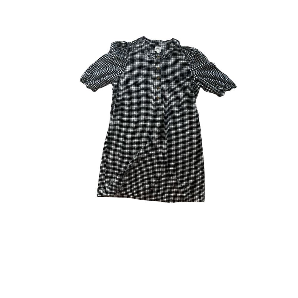 J. Crew Black and White Gingham Dress - Size Small, Cozy Fabric